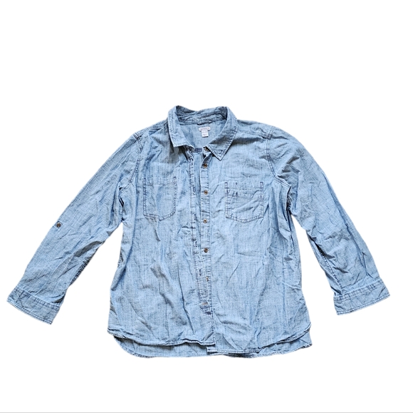 Carhartt Women's Button Down Denim Longsleeve Shirt - Picture 1 of 5